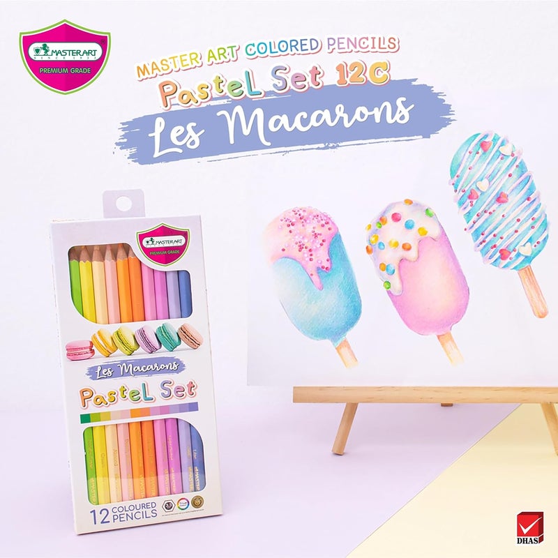 Masterart Pastel Colored Pencils 12 Colors for Kids and Adults Coloring (LES MACARONS PASTELS) - Image 5